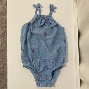 Blue Star Print Baby Romper
